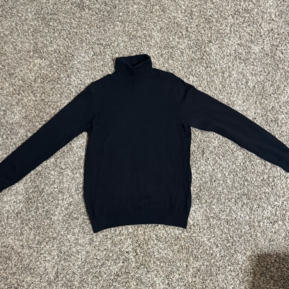 H&M black slim fit fine-knit turtle neck